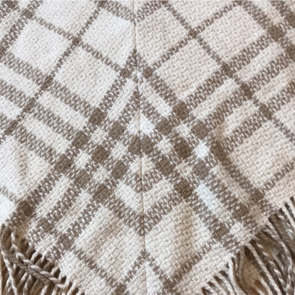 Burberry Plaid Fringe Cashmere Wool Poncho - Picture 2 of 7